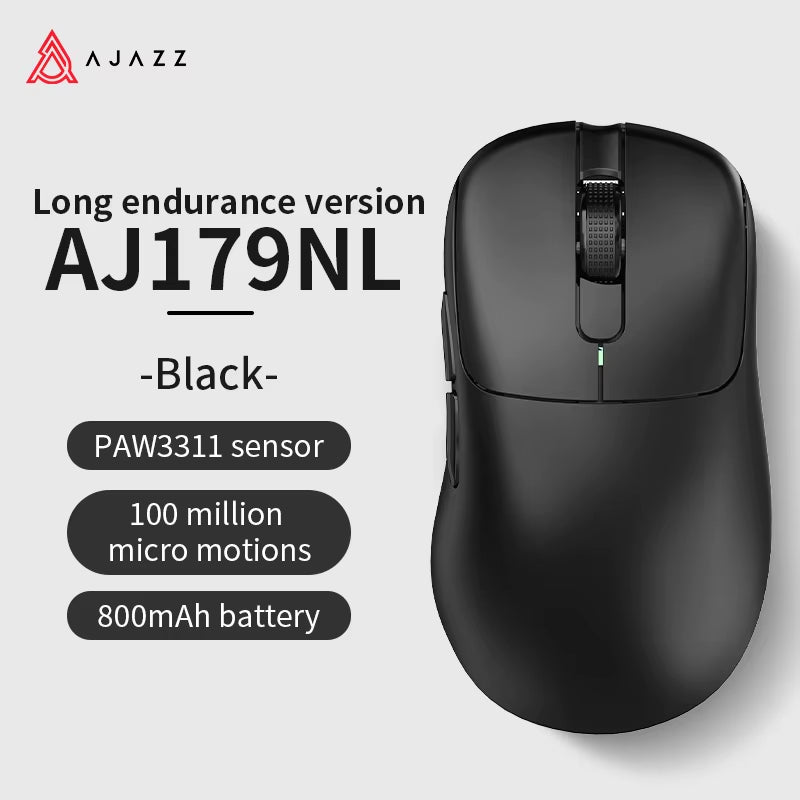 AJ179 PRO PAW3395 Lightweight Wired Wireless Mouse with Magnetic Charging Base Ergonomic Macro Gaming Mouse for PC Laptop