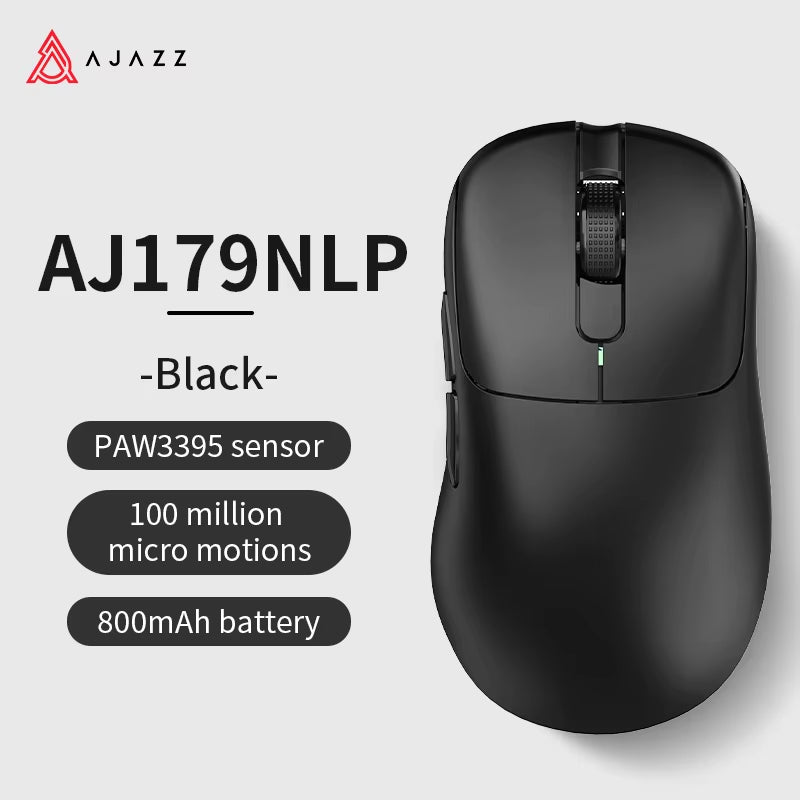 AJ179 PRO PAW3395 Lightweight Wired Wireless Mouse with Magnetic Charging Base Ergonomic Macro Gaming Mouse for PC Laptop