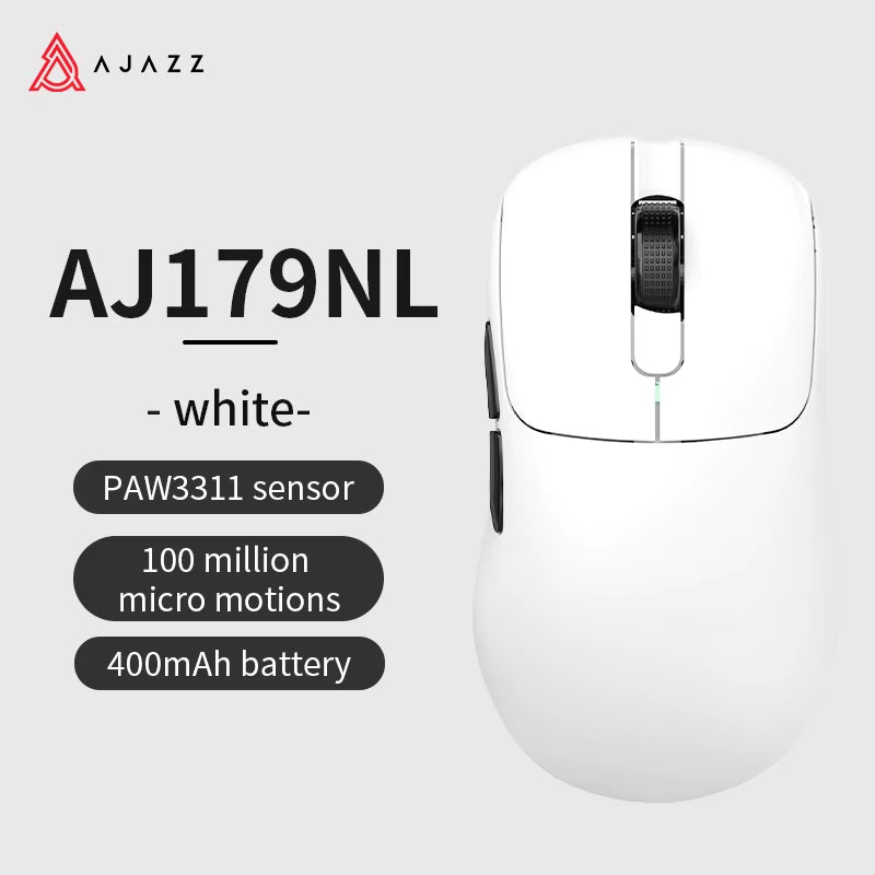 AJ179 PRO PAW3395 Lightweight Wired Wireless Mouse with Magnetic Charging Base Ergonomic Macro Gaming Mouse for PC Laptop