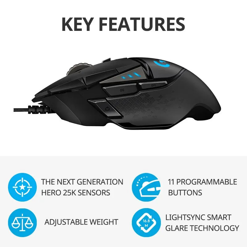 G502Hero Master Wired Gaming Mouse 502 Esports Machinery Eat Chicken Macro CS Programming Peripheral