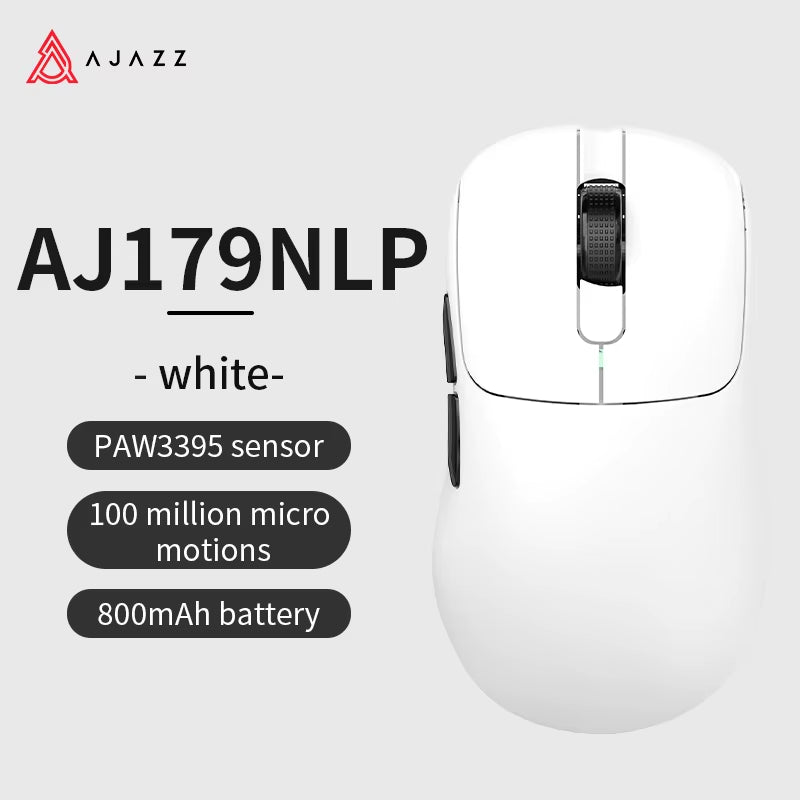 AJ179 PRO PAW3395 Lightweight Wired Wireless Mouse with Magnetic Charging Base Ergonomic Macro Gaming Mouse for PC Laptop